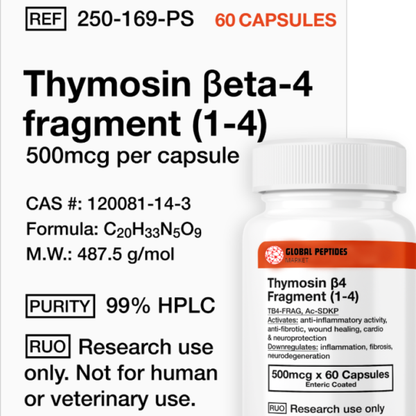 Thymosin Beta-4 Fragment (1-4) (Ac-SDKP) 500mcg (60 Capsules)